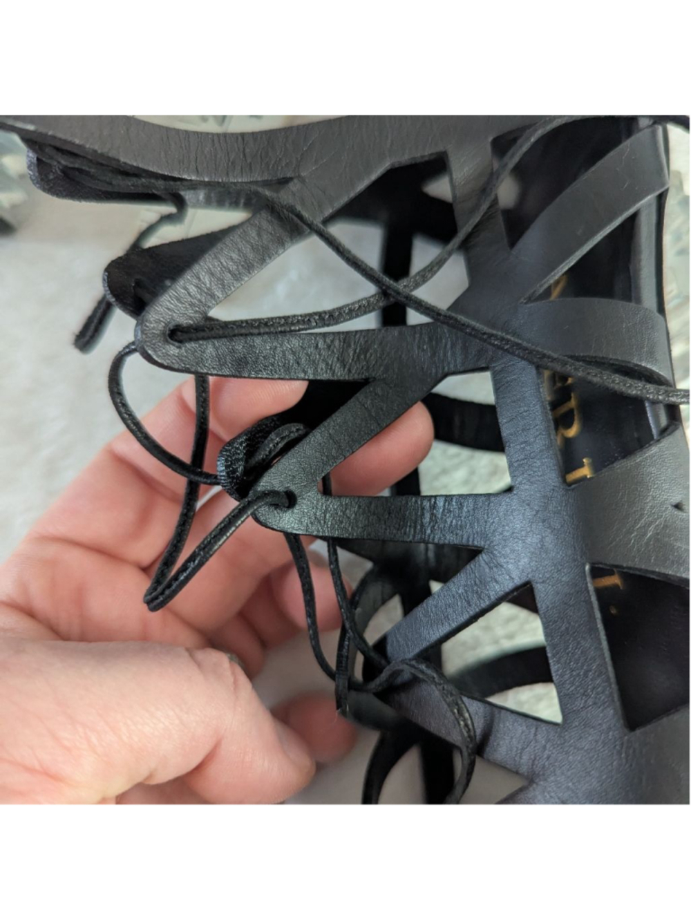 Aperlai Gladiator Black Clear Heels Size 40 - Picture 12 of 14